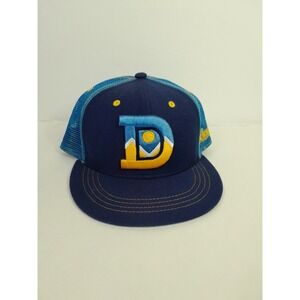 Aksels Denver D Mountain  Blue Mesh Trucker Snapback Hat EUC